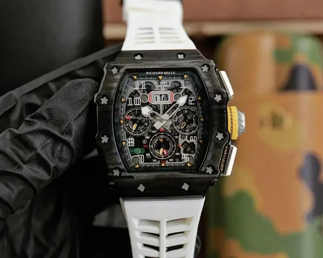 Richard Mille Watches Tonneau Skeleton-Dial Rubber Strap Watch product detail image 5