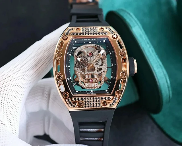 Richard Mille Watches Tonneau Skeleton-Dial Rubber Strap Watch product detail image 4