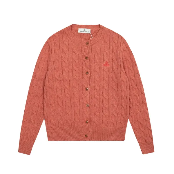 Vivienne Westwood Orb Logo Crewneck Sweater Gray with Red Stripes - 19