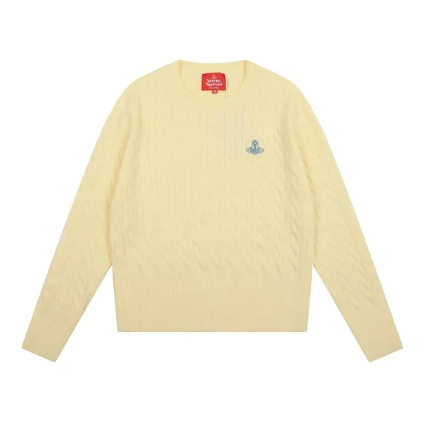 Vivienne Westwood Orb Logo Crewneck Sweater Gray with Red Stripes - 11