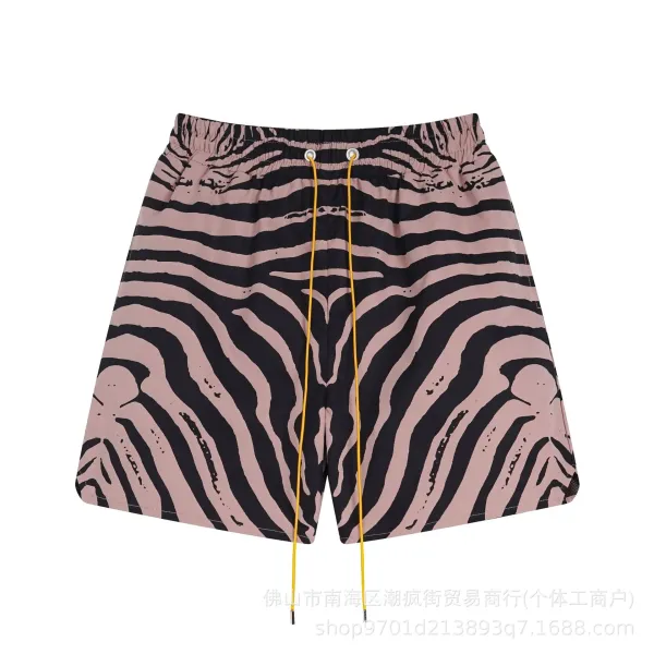 Design Zebra Print Swim Shorts Pink Black - 1
