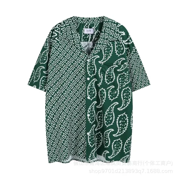 Design Paisley Print Oversized Short-Sleeve Shirt Green - 1