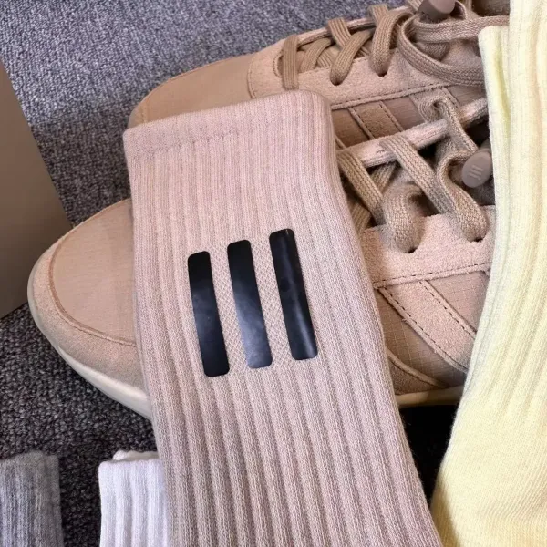 Off-White x Nike Socks Triple Stripe White Beige Black Yellow Gray Socks - 16