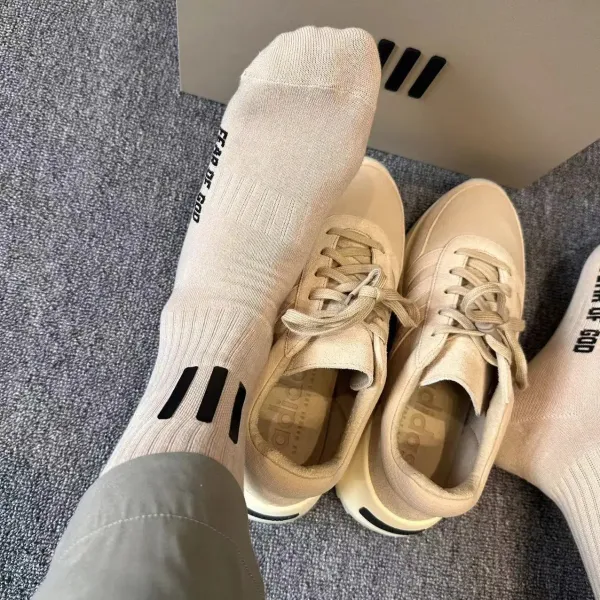 Off-White x Nike Socks Triple Stripe White Beige Black Yellow Gray Socks - 9