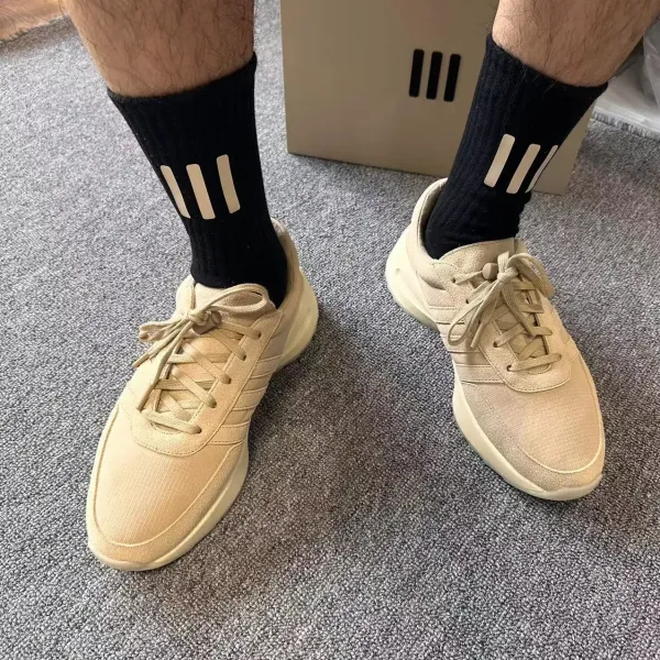 Off-White x Nike Socks Triple Stripe White Beige Black Yellow Gray Socks - 15