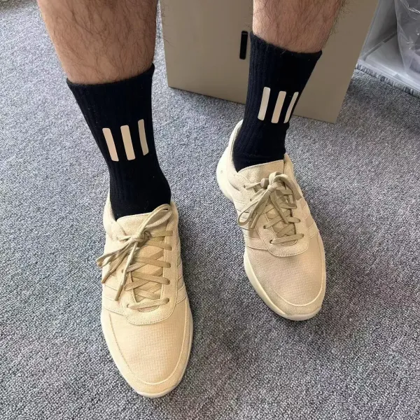 Off-White x Nike Socks Triple Stripe White Beige Black Yellow Gray Socks - 6