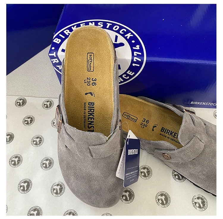 Birkenstock Boston Black Suede Clog Shoes - 5