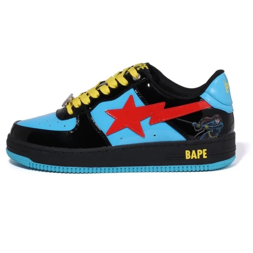 A Bathing Ape Bape Sta x DC Comics Catwoman Blue Black Yellow Sneakers - 1