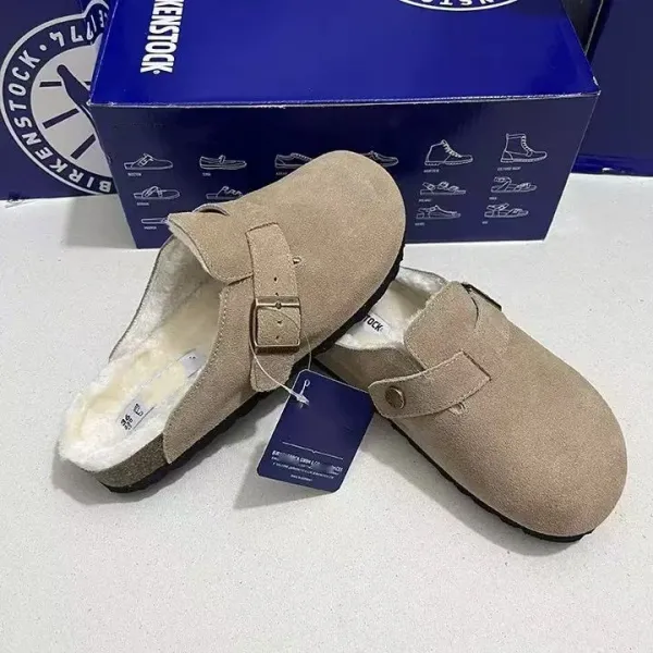 Birkenstock Boston Shearling-Lined Suede Tan Clogs - 9