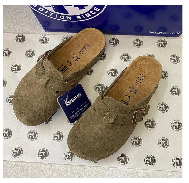 Birkenstock Boston Black Suede Clog Shoes - 4