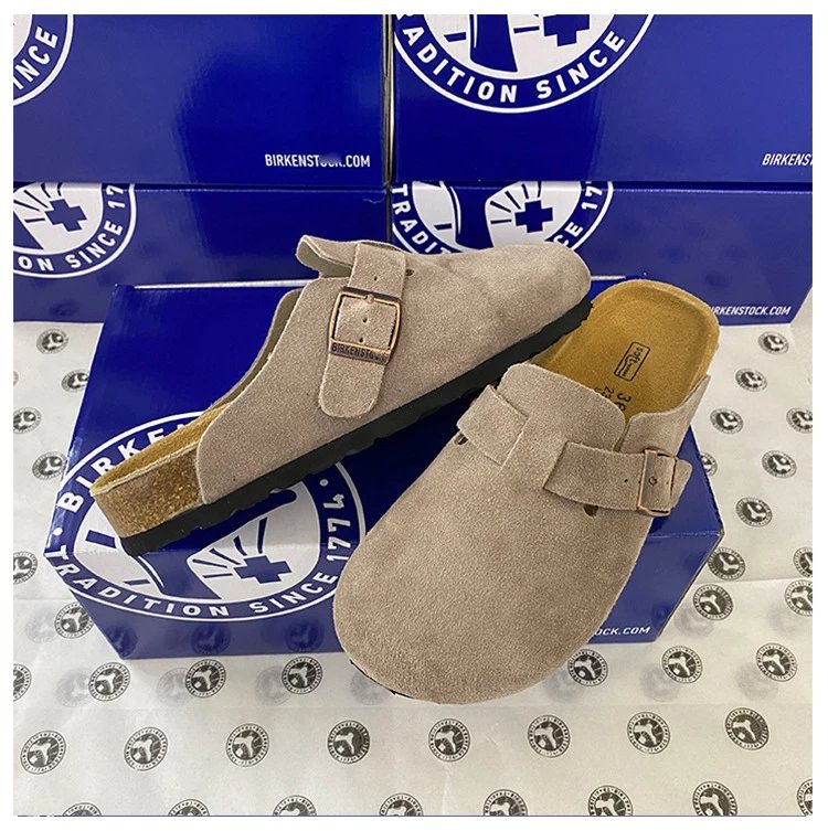 Birkenstock Boston Black Suede Clog Shoes - 27