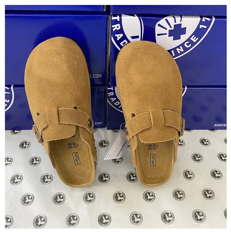 Birkenstock Boston Black Suede Clog Shoes - 19