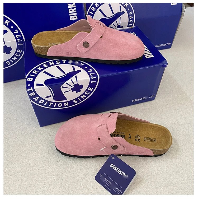 Birkenstock Boston Black Suede Clog Shoes - 25