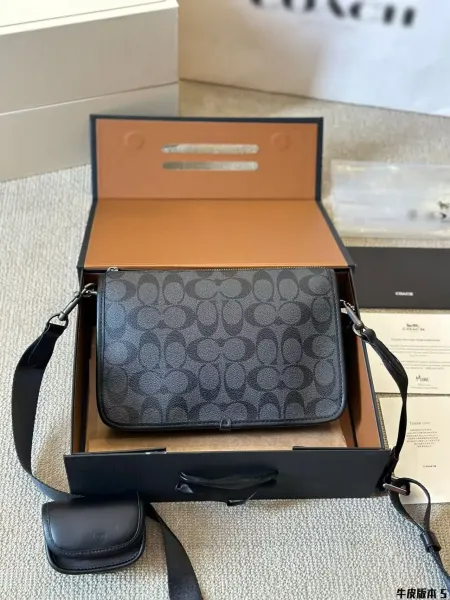 Coach Tabby Crossbody Bag Black Signature Coated Canvas Crossbody Bag - 4