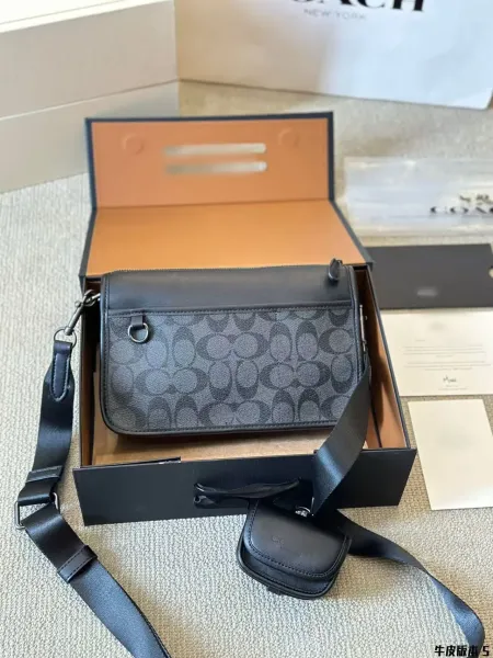 Coach Tabby Crossbody Bag Black Signature Coated Canvas Crossbody Bag - 3