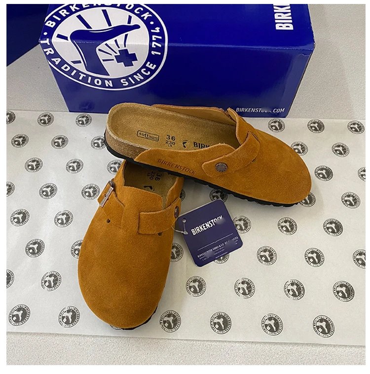 Birkenstock Boston Black Suede Clog Shoes - 6