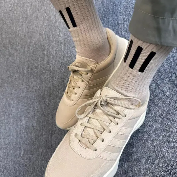 Off-White x Nike Socks Triple Stripe White Beige Black Yellow Gray Socks - 8