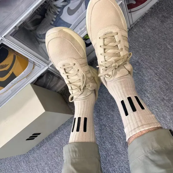 Off-White x Nike Socks Triple Stripe White Beige Black Yellow Gray Socks - 11