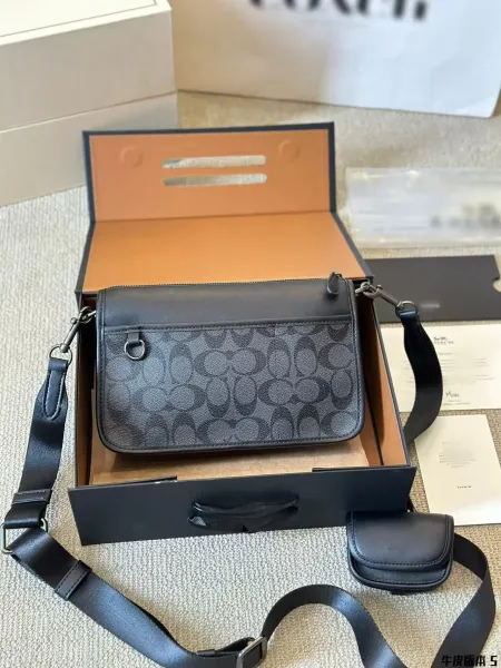Coach Tabby Crossbody Bag Black Signature Coated Canvas Crossbody Bag - 1