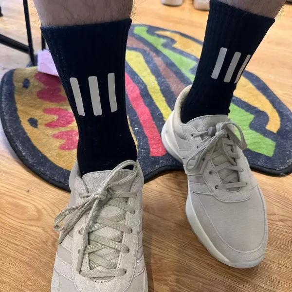 Off-White x Nike Socks Triple Stripe White Beige Black Yellow Gray Socks - 14