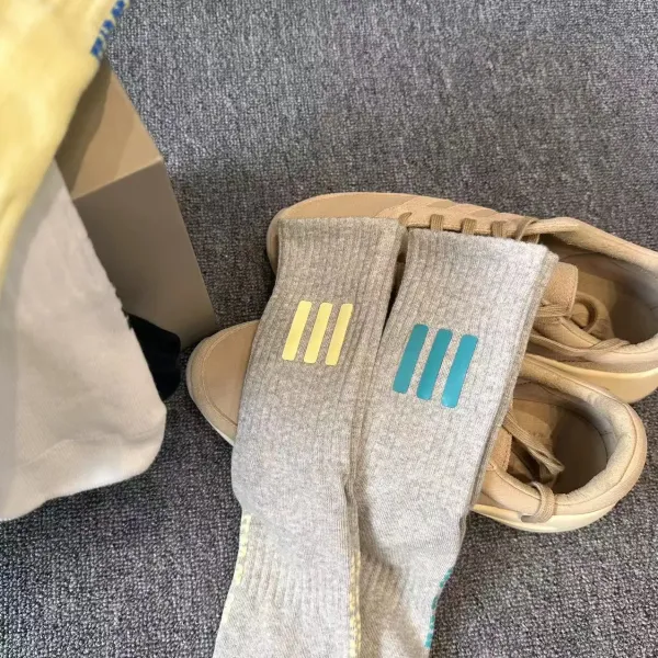 Off-White x Nike Socks Triple Stripe White Beige Black Yellow Gray Socks - 17