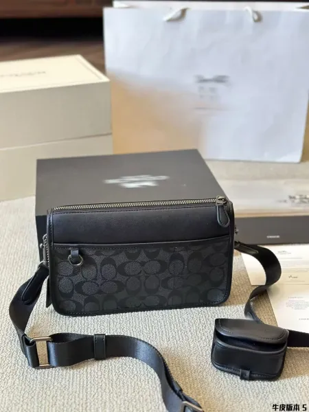 Coach Tabby Crossbody Bag Black Signature Coated Canvas Crossbody Bag - 7