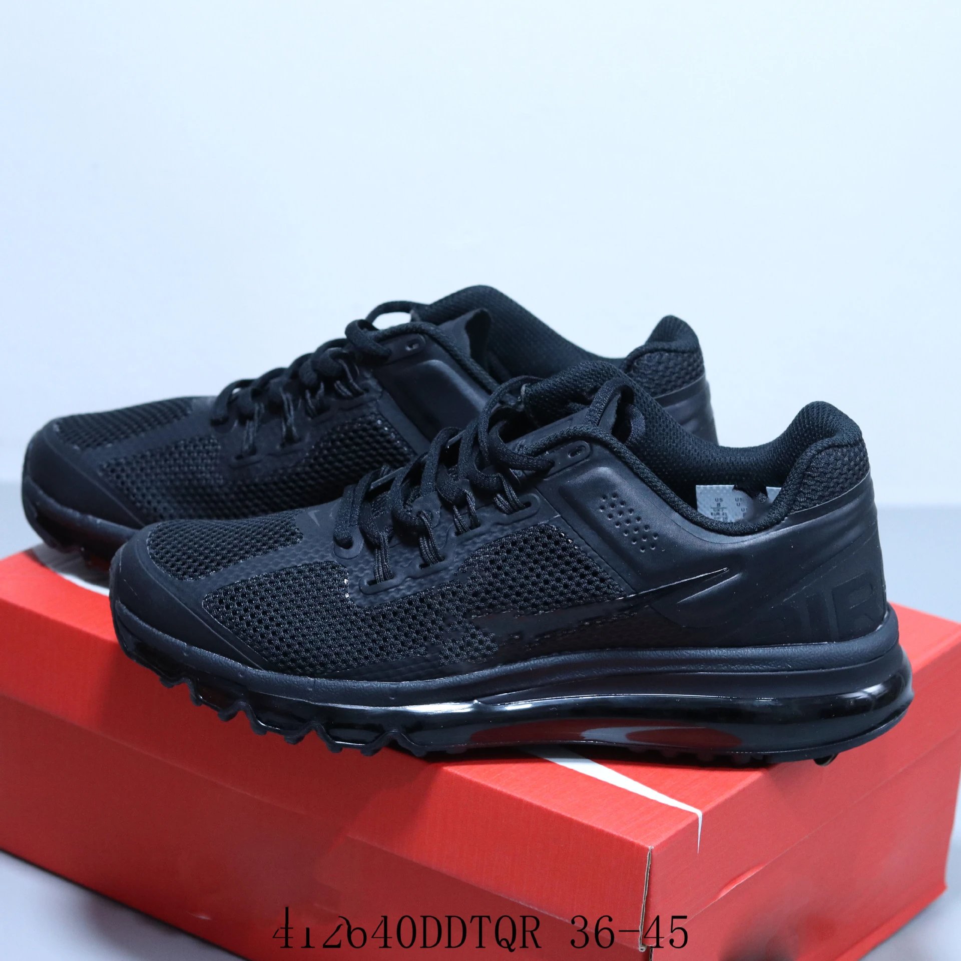Nike Air Max 2013 All Black Running Shoes - 6