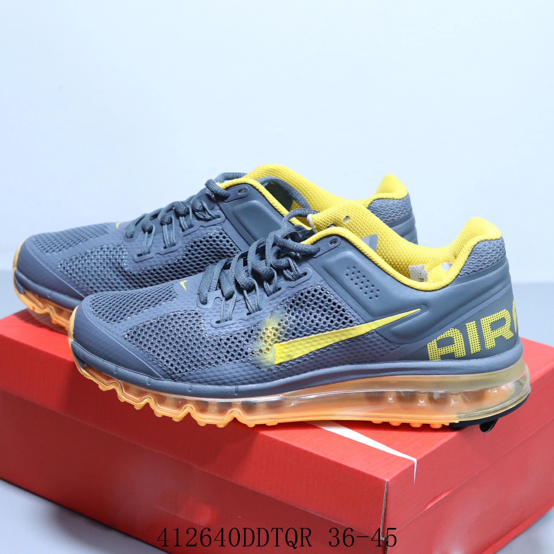 Nike Air Max 2013 Gray Yellow Running Shoes - 1