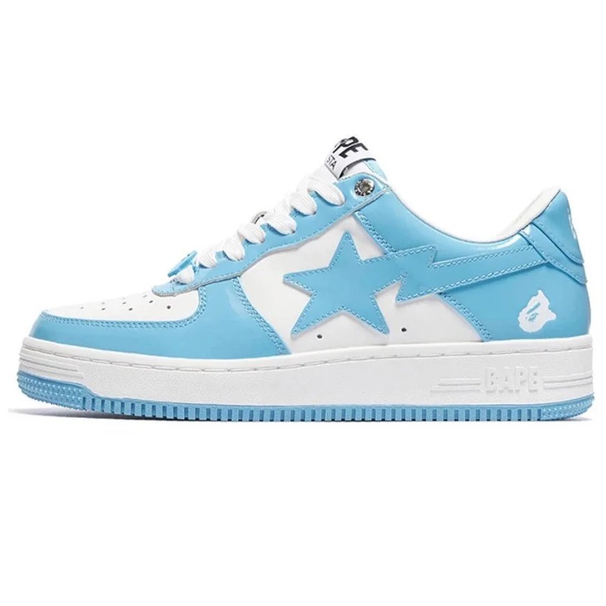 A Bathing Ape Bape Sta Low Sky Blue White Sneakers - 1