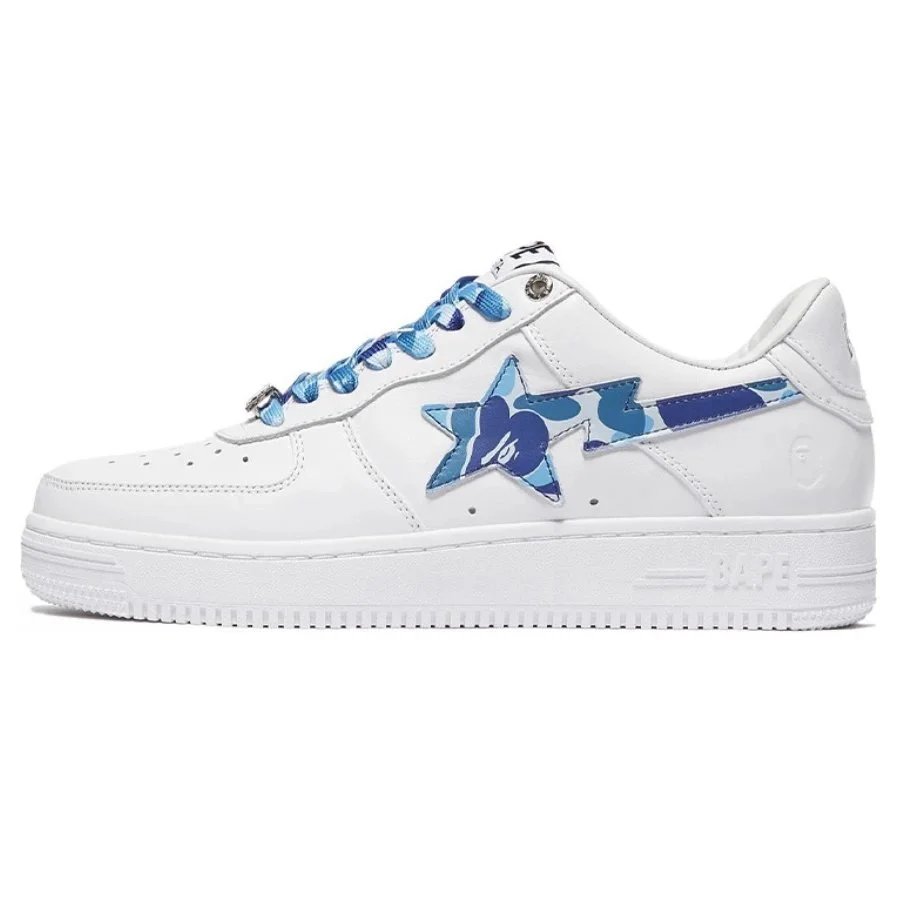A Bathing Ape x Nike Air Force 1 Low Blue Camo Star Sneakers - 1