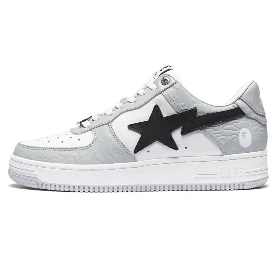 A Bathing Ape Bape Sta Low Gray Star Sneakers - 1