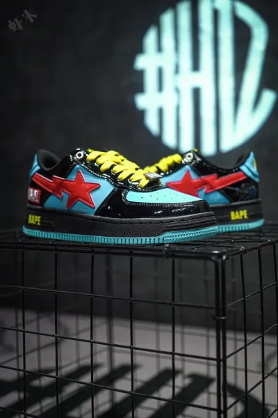 A Bathing Ape Bape Sta Splatter Orange Star Sneakers - 5