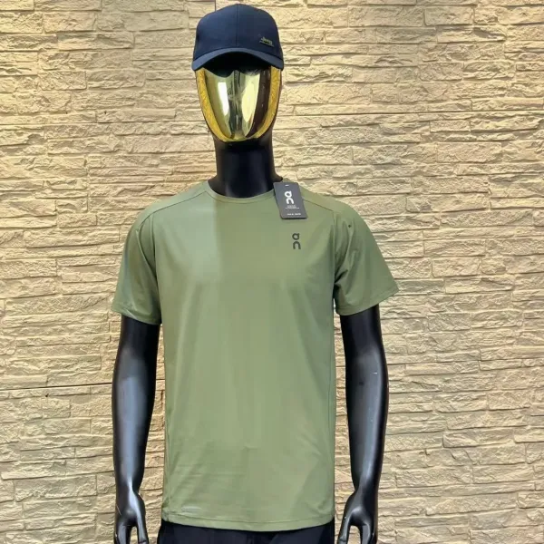 On Running Performance T-Shirt Army Green T-Shirt - 1