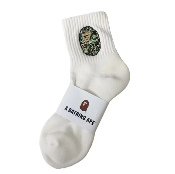 A Bathing Ape Pink Camo Ape Head Socks - 15
