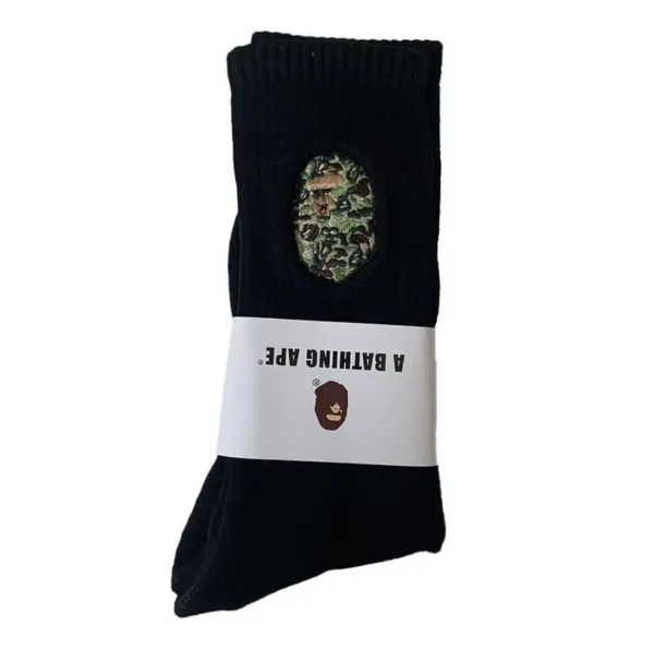 A Bathing Ape Pink Camo Ape Head Socks - 11