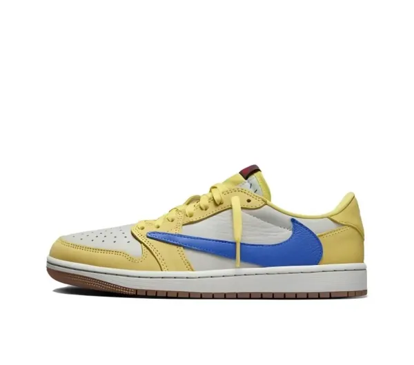 Nike x Travis Scott Air Jordan 1 Low OG Yellow Blue Sneakers - 1