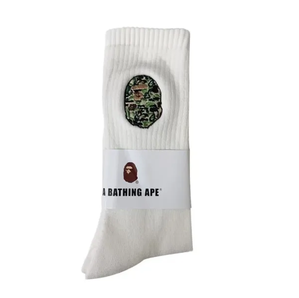 A Bathing Ape Pink Camo Ape Head Socks - 6