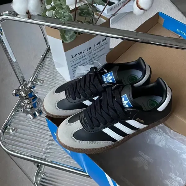 Adidas Samba OG Purple White Green Sneakers - 12