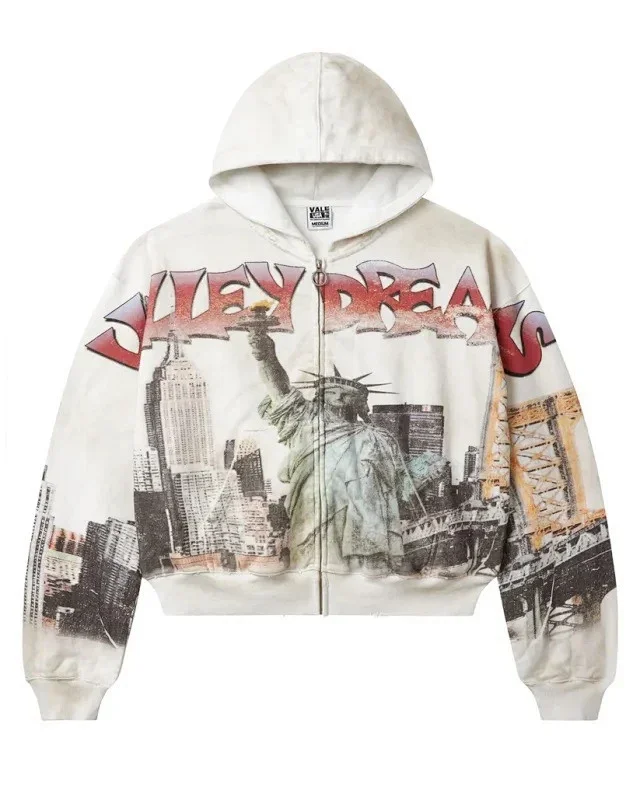 Valley Dreams Hoodies & Sweatshirts Zip-Up Hooded Sweatshirt with Embroidered Graphic and Rhinestone Details product detail image 8