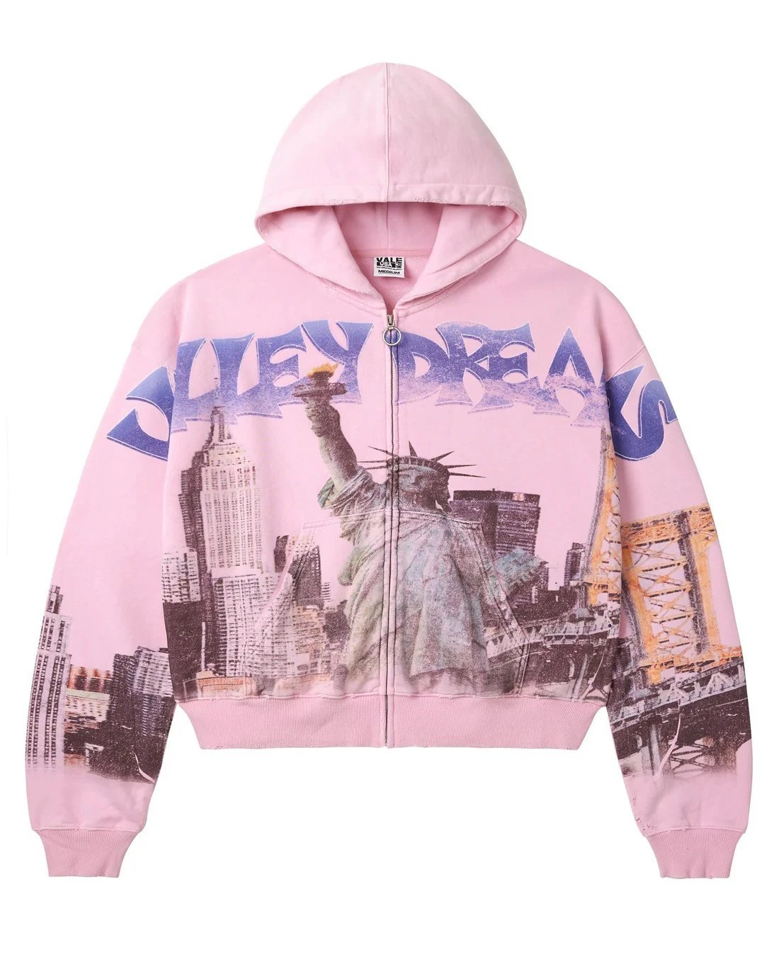 Valley Dreams Hoodies & Sweatshirts Zip-Up Hooded Sweatshirt with Embroidered Graphic and Rhinestone Details — YN-06