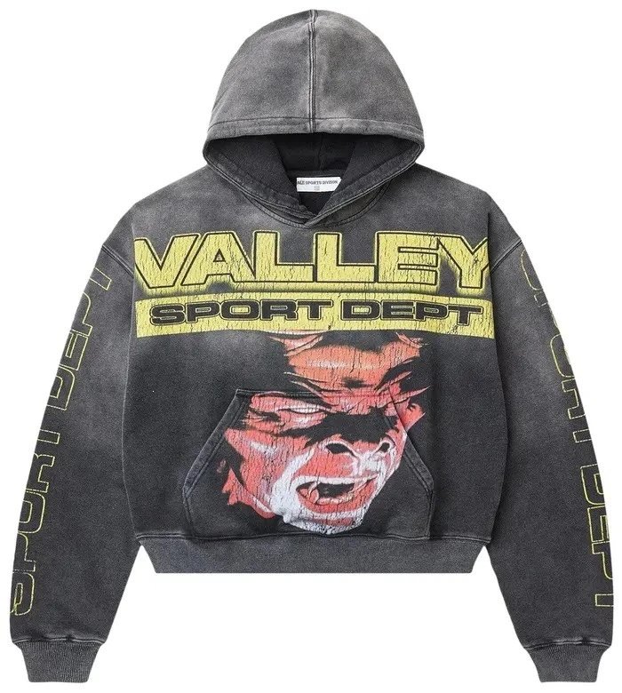 Valley Dreams Hoodies & Sweatshirts Zip-Up Hooded Sweatshirt with Embroidered Graphic and Rhinestone Details — YN-09