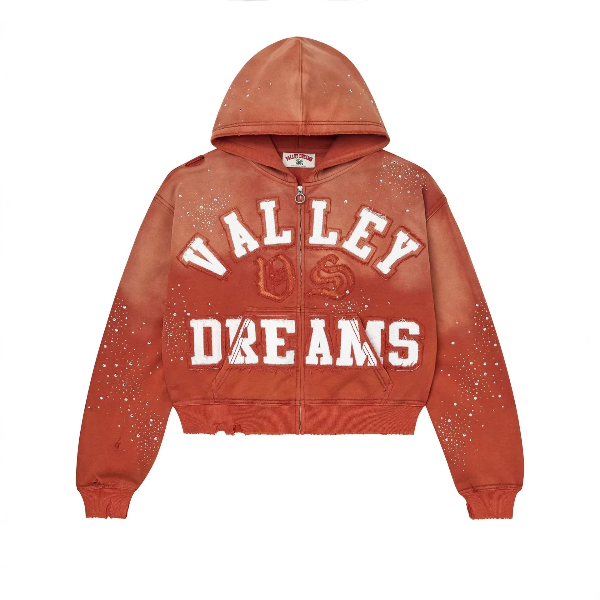 Valley Dreams Hoodies & Sweatshirts Zip-Up Hooded Sweatshirt with Embroidered Graphic and Rhinestone Details image 3