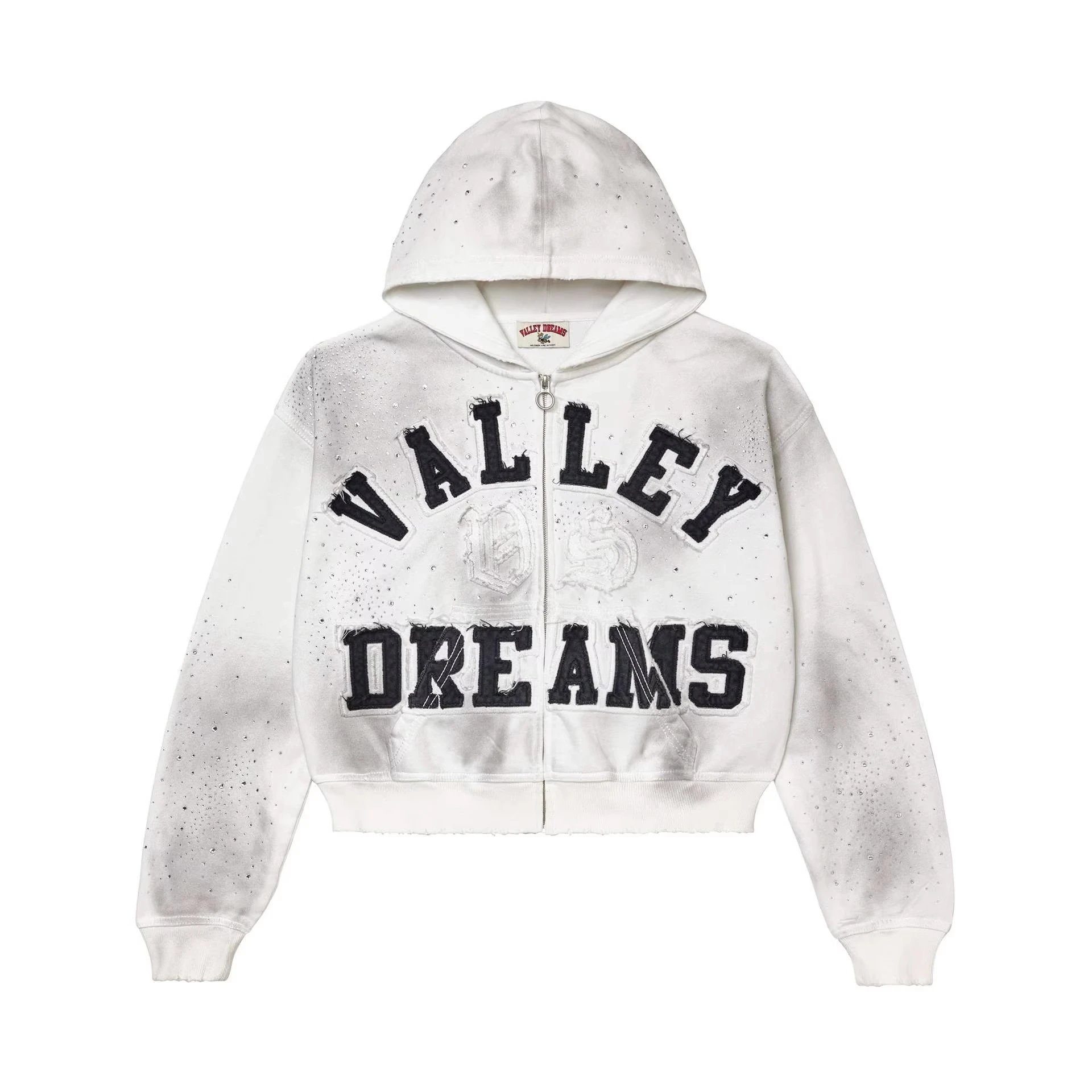 Valley Dreams Hoodies & Sweatshirts Zip-Up Hooded Sweatshirt with Embroidered Graphic and Rhinestone Details image 5