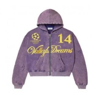 Valley Dreams Hoodies & Sweatshirts Zip-Up Hooded Sweatshirt with Embroidered Graphic and Rhinestone Details — YN-39