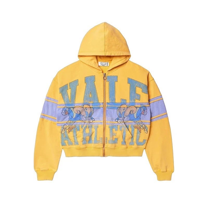 Valley Dreams Hoodies & Sweatshirts Zip-Up Hooded Sweatshirt with Embroidered Graphic and Rhinestone Details — YN-20