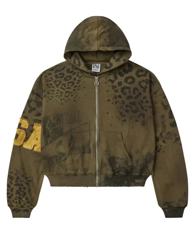 Valley Dreams Hoodies & Sweatshirts Zip-Up Hooded Sweatshirt with Embroidered Graphic and Rhinestone Details — YN-26