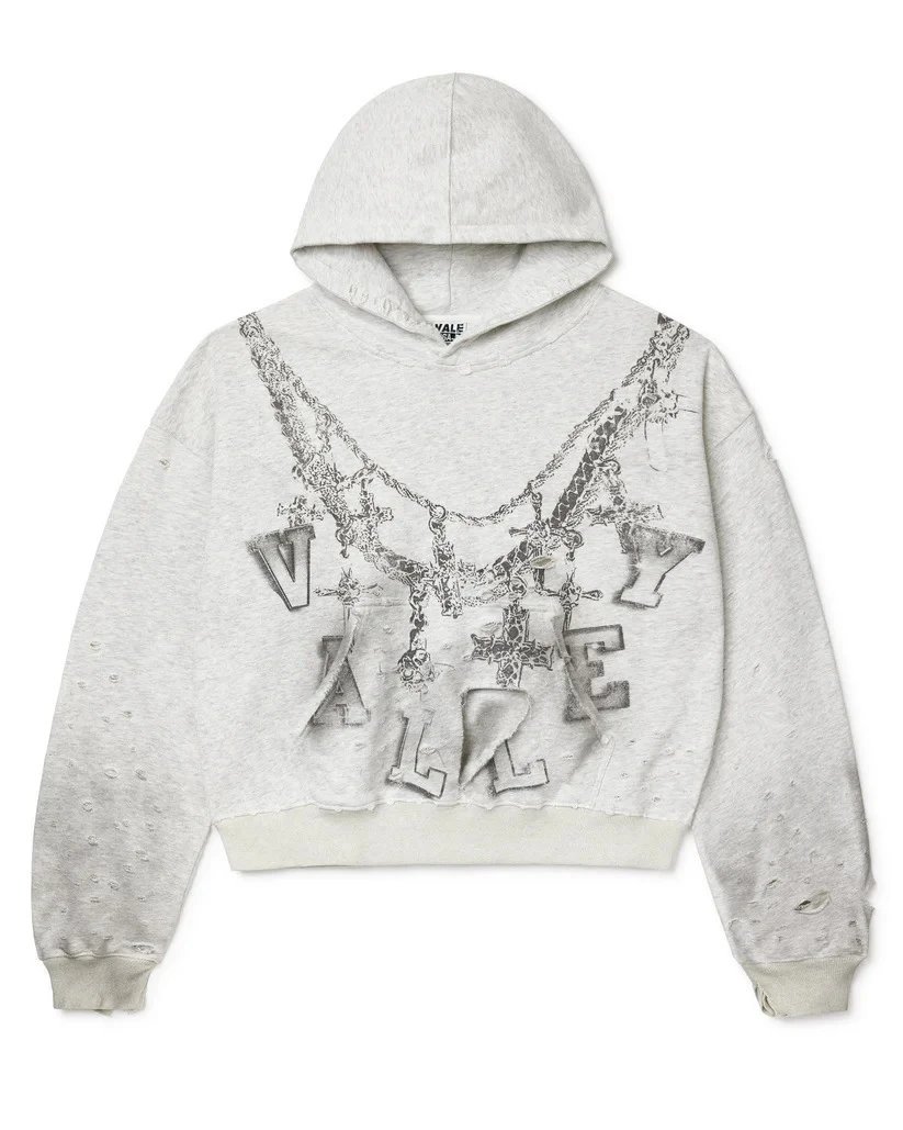 Valley Dreams Hoodies & Sweatshirts Zip-Up Hooded Sweatshirt with Embroidered Graphic and Rhinestone Details — YN-30