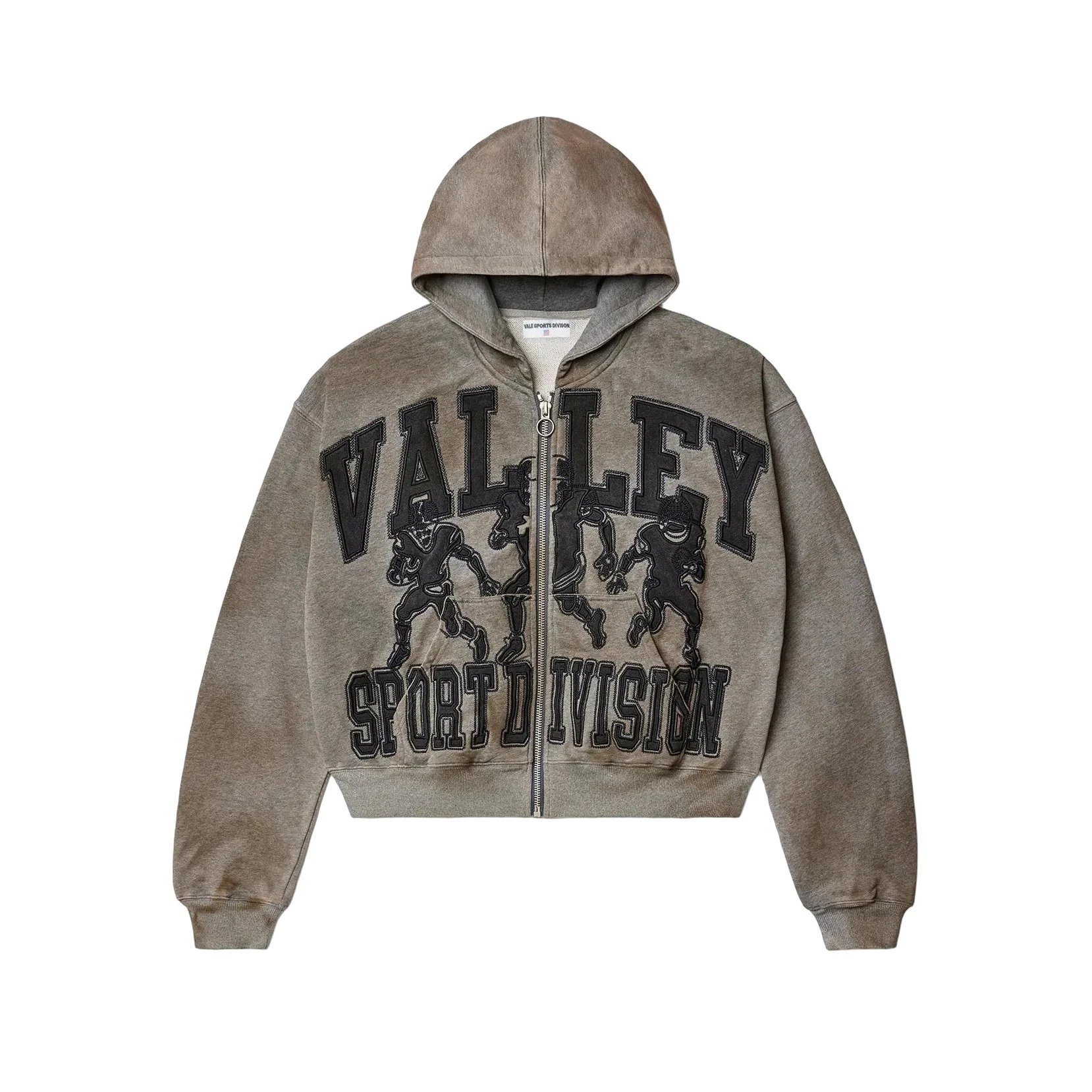 Valley Dreams Hoodies & Sweatshirts Zip-Up Hooded Sweatshirt with Embroidered Graphic and Rhinestone Details — YN-05