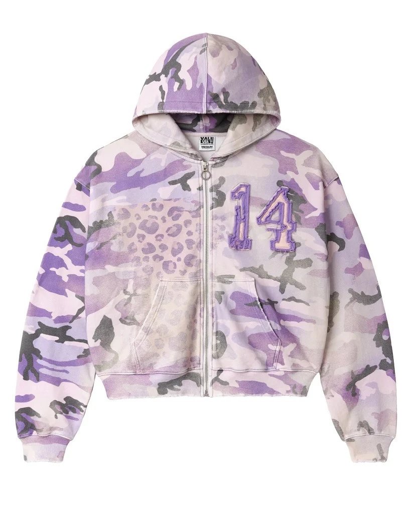 Valley Dreams Hoodies & Sweatshirts Zip-Up Hooded Sweatshirt with Embroidered Graphic and Rhinestone Details — YN-34