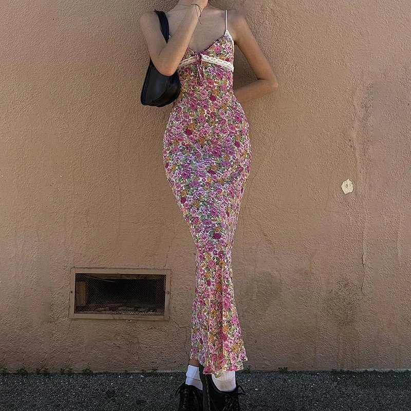 SuspenderDressLaceStitchingSexySweetWomensDress
